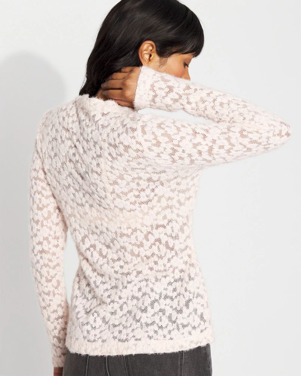 Textured Lace Mockneck Top | White House Black Market